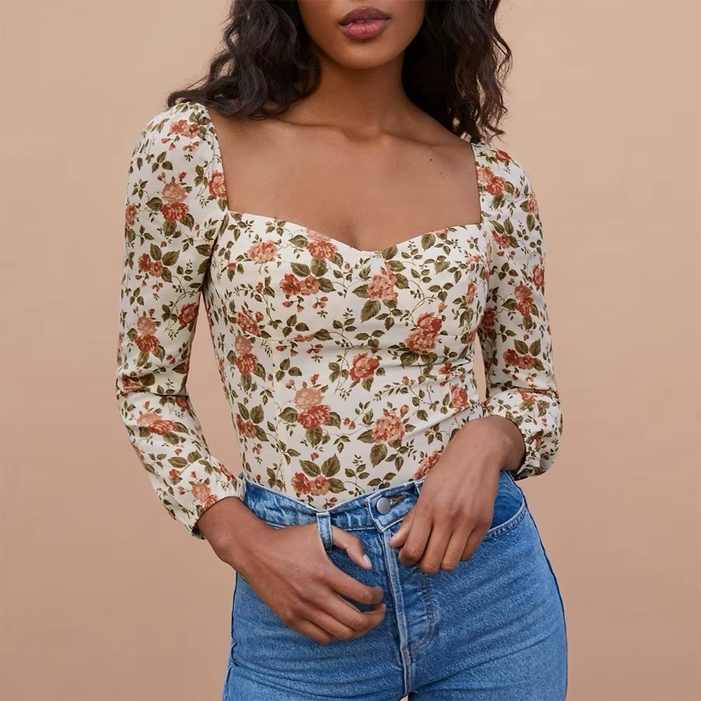 NWOT Reformation Reign Floral Square Neck Top Size 12